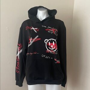 SHEIN Men’s Graphic Hoodie in Black, Medium